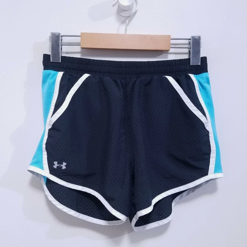 Under Armour Light Blue Black Yoga Shorts White Run Size XS